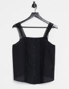 River Island Lace Cami Top In Black