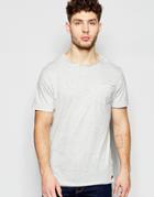Brave Soul Plain Raw Edge T-shirt - Gray