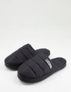 Asos Weekend Collective Padded Closed Toe Slippers In Black