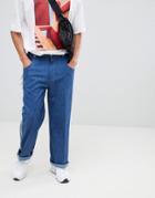 Add Wide Leg Jeans With Side Stripe-blue