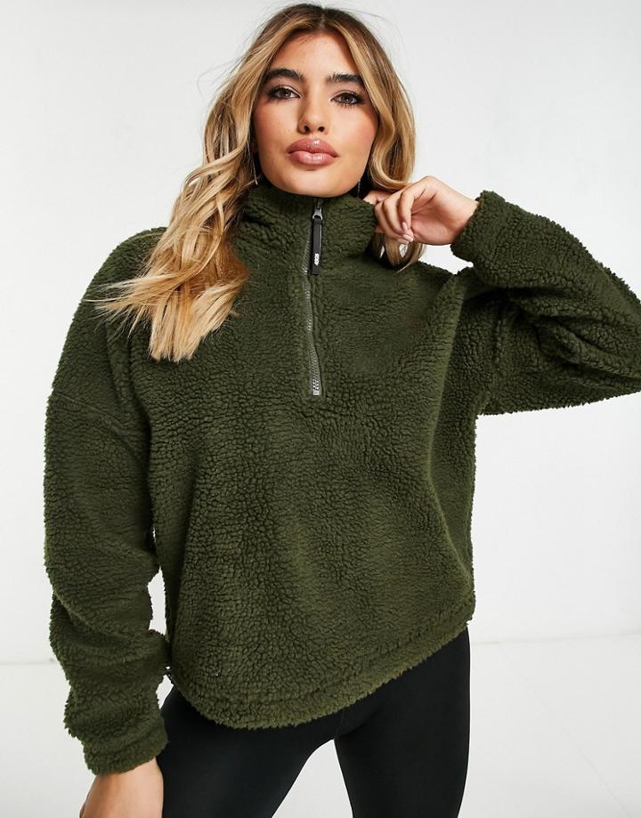 Asos 4505 Ski Fleece Quarter Zip Top-green