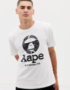 Aape By A Bathing Ape T-shirt With Large Glow Camo Logo In White - White