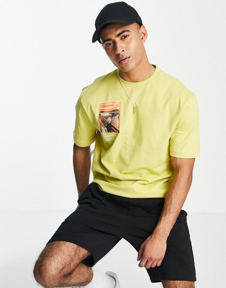River Island 'scream' T-shirt In Yellow