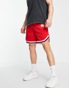 Sixth June Basketball Shorts In Red Mesh With Gothic Print - Part Of A Set