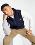 Le Breve Color Block Half Zip Sweatshirt In Navy