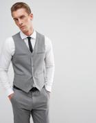 Asos Design Slim Vest In Mid Gray - Gray