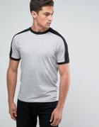 Brave Soul Cut And Sew Ringer T-shirt - Gray