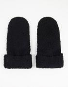 Bolongaro Trevor Leather Fleece Mittens In Black