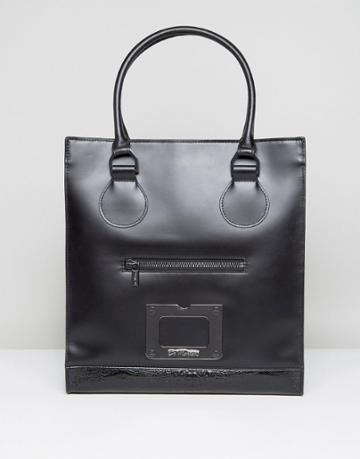 Dr Martens Luxe Tote Bag In Black Vibrance Croco - Black