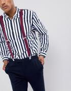New Look Suspenders With Polka Dot In Burgundy - Red