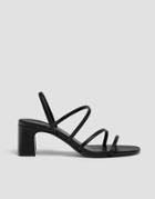 Pull & Bear Strappy Mid Heeled Sandals In Black