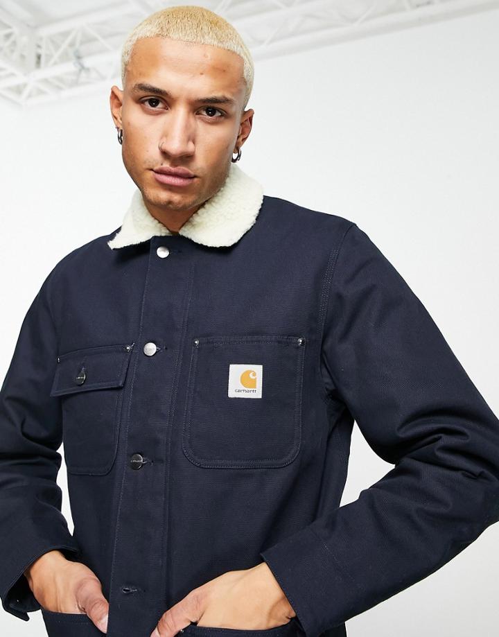 Carhartt Wip Fairmount Pile Lined Jacket In Navy