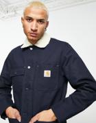 Carhartt Wip Fairmount Pile Lined Jacket In Navy