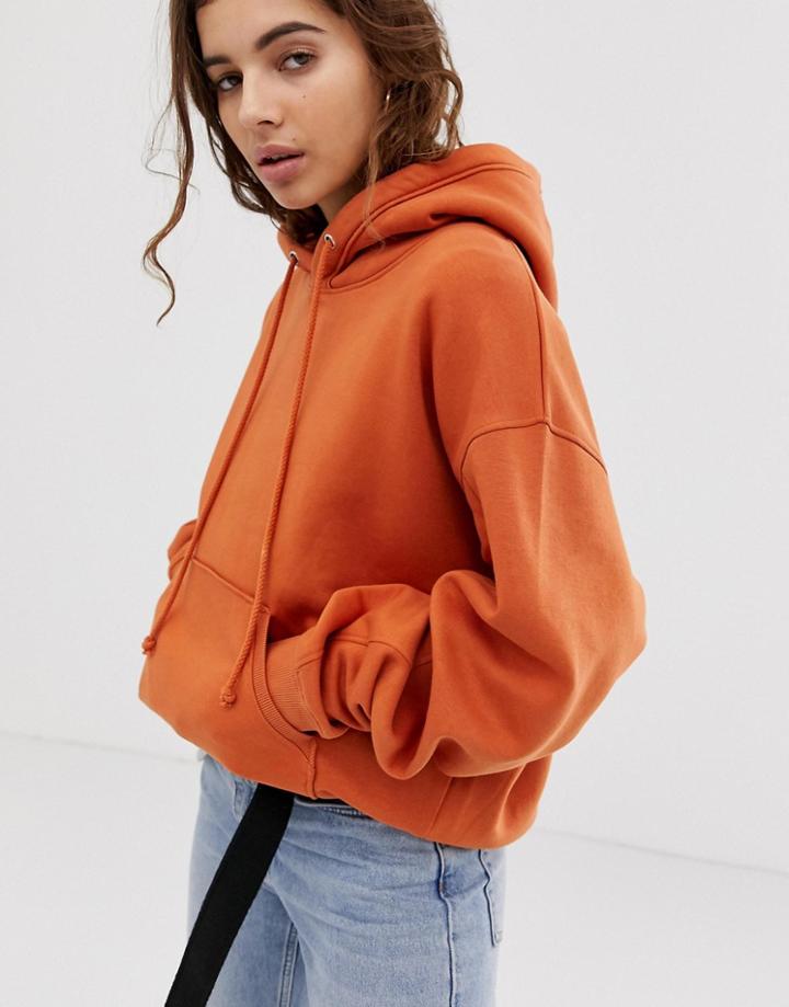 Weekday Hooded Sweatshirt In Orange - Orange