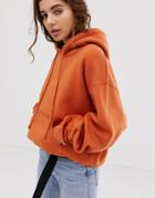 Weekday Hooded Sweatshirt In Orange - Orange