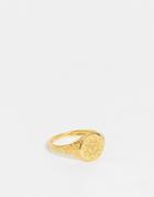 Bloom And Bay Gold Plated Signet Ring With Sun Detail