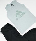 Adidas Training Plus Winners Logo Tank In Blue-blues