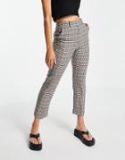 Asos Design Slim Skim Cigarette Pant In Multi Check