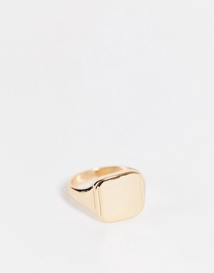 Asos Design Pinky Ring In Gold Tone