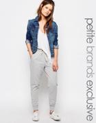 One Day Petite Skinny Fit Joggers With Rib Cuff - Gray Marl