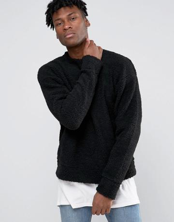 Other Uk Oversized Borg Sweatshirt - Black
