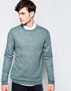 Asos Merino Wool Crew Neck Sweater - Green Twist