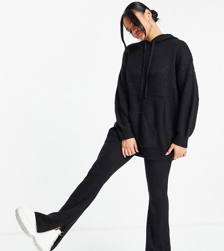 Asyou Knitted Flare Pant In Black