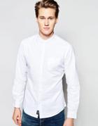 Threadbare Cotton Linen Grandad Shirt - White