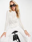 Na-kd Knitted Sweatshirt In Beige Stripe-neutral