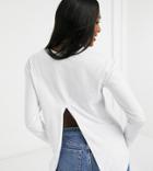 Asos Design Maternity Long Sleeve T-shirt With Back Slit In White