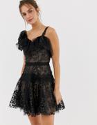 Bronx And Banco Layla Ruffle Mini Dress - Black
