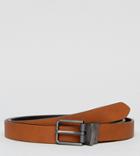 Asos Plus Smart Skinny Reversible Belt In Black And Tan - Black