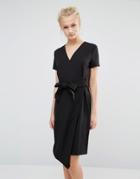 Vero Moda Belted Wrap Dress - Black