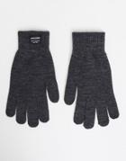Jack & Jones Knitted Gloves In Gray-grey