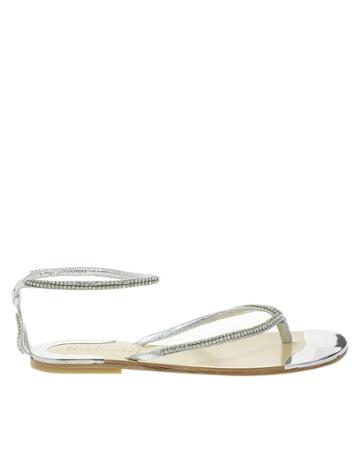 Elizabeth & James Hatch Silver Metallic Flat Sandal