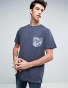 Redefined Rebel Longline T-shirt With Curved Hem - Navy