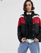 Lee Sporty Striped Windbreaker Jacket - Black