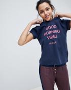 Tommy Hilfiger Good Morning Vibes T Shirt - Navy