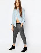 Pull & Bear Contrast Waist Joggers - Gray
