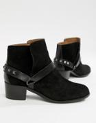 H By Hudson Leather Ankle Boots-black