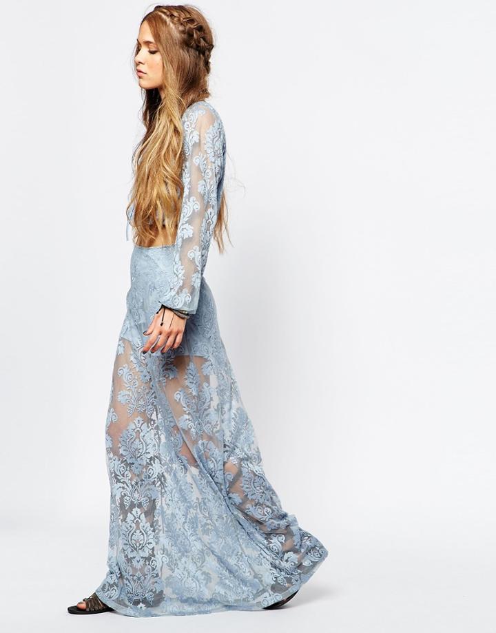 Honey Punch Lace Maxi Skirt - Freshwater