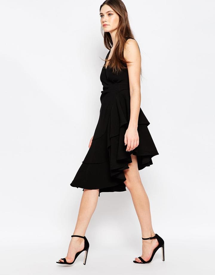 Studio 75 Ella Asymmetric Wrap Dress - Black