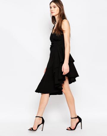 Studio 75 Ella Asymmetric Wrap Dress - Black