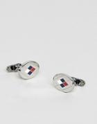 Tommy Hilfiger Argyle Oval Cufflinks In Silver - Silver