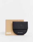 Asos Design Leather Half Circle Cardholder And Coin Ladies' Wallet In Black