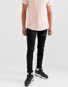 Soul Star Skinny Fit Deo Jeans In Black With Multi Rips