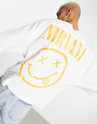 Asos Design Oversized T-shirt With Nirvana Print In White