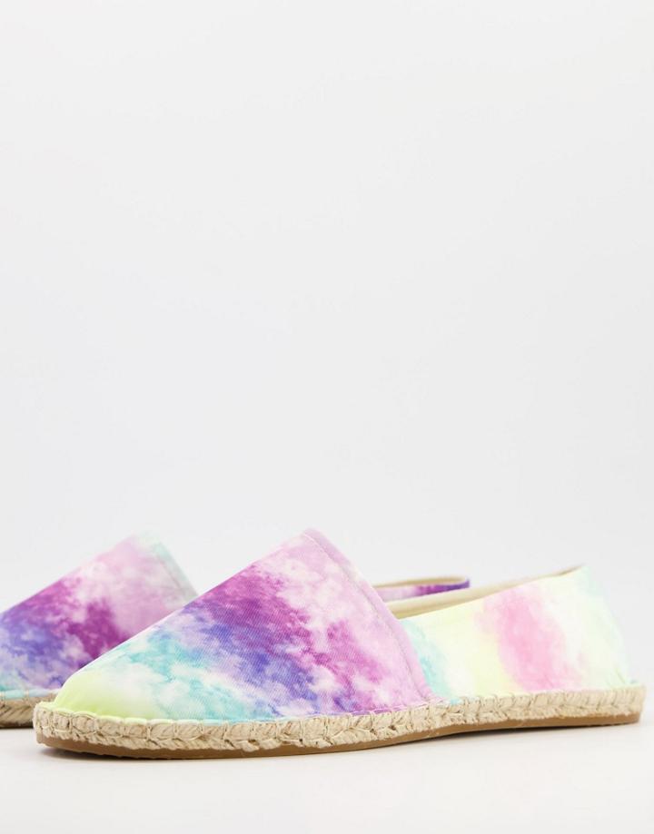 Asos Design Espadrilles In Tie-dye Fabric-multi