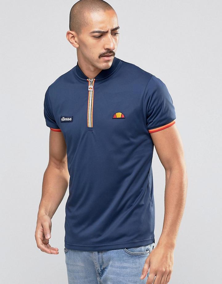 Ellesse T-shirt With Zip - Navy
