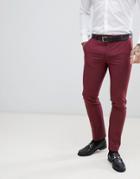 Twisted Tailor Super Skinny Suit Pants In Burgundy - Red
